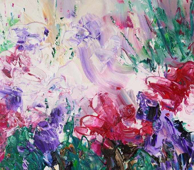 Detail of the flower bouquet painting