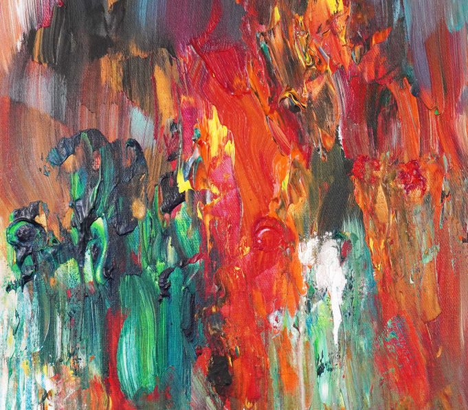 detail of the colorful abstract painitng