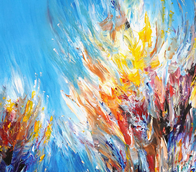 detail of the oversized abstract artwork by the artist Peter Nottrott for sale