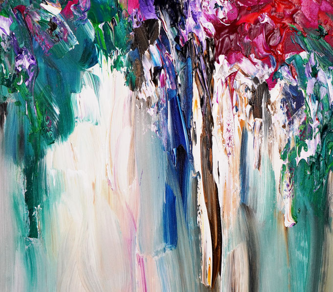 Detail of the flower bouquet painting