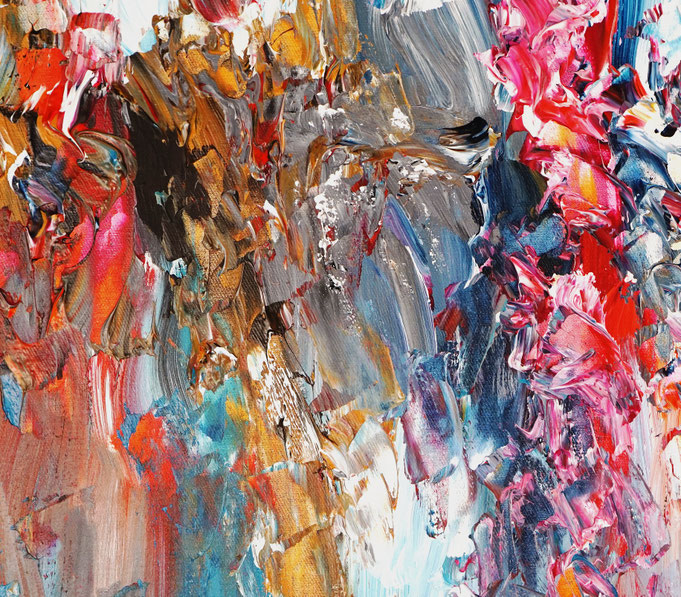 Painting detail of the seascape reflection