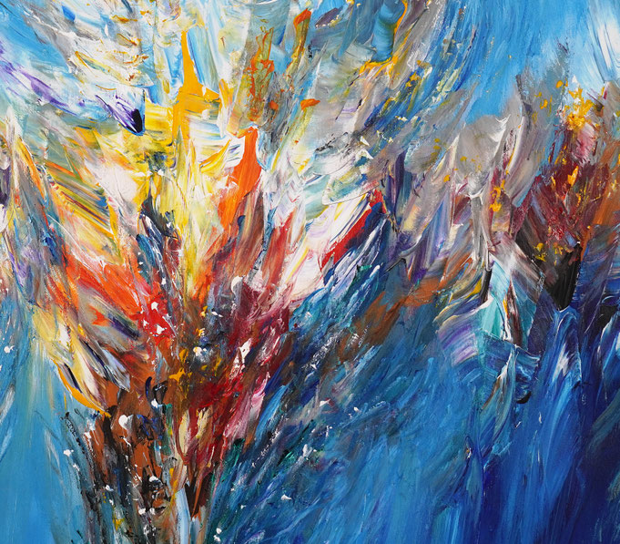 detail of the oversized abstract artwork by the artist Peter Nottrott for sale