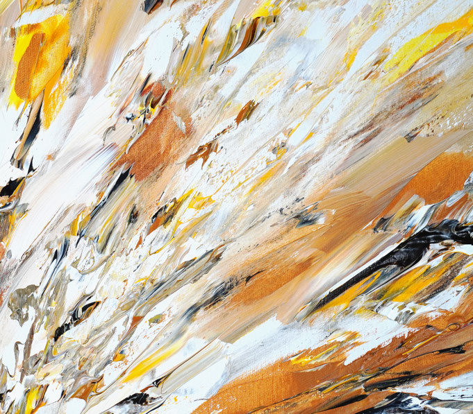 detail of the large abstract, brown artwork