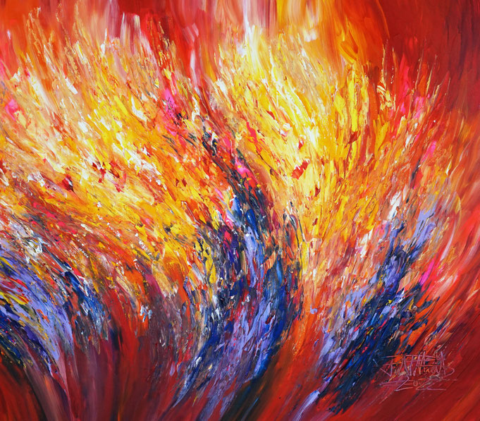 detail of the colorful painting