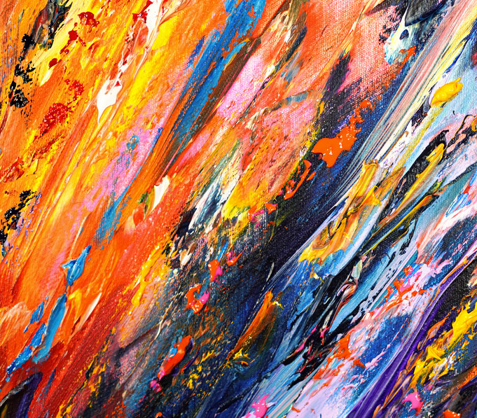 detail of the colorful painting