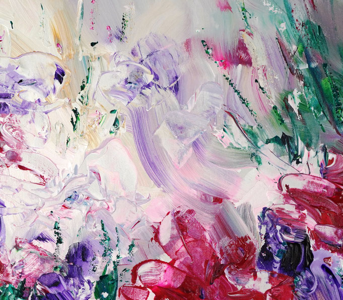 Detail of the flower bouquet painting