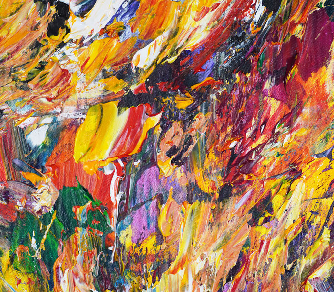 detail of the abstract, colorful painting