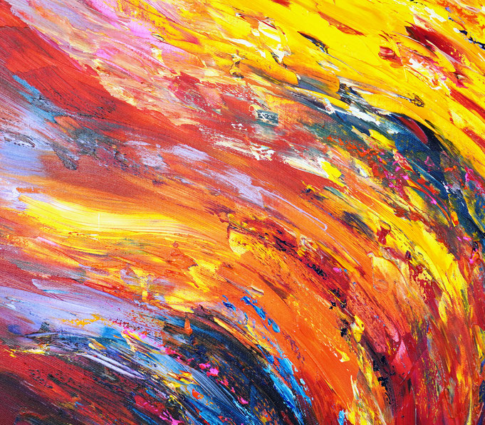 detail of the colorful painting