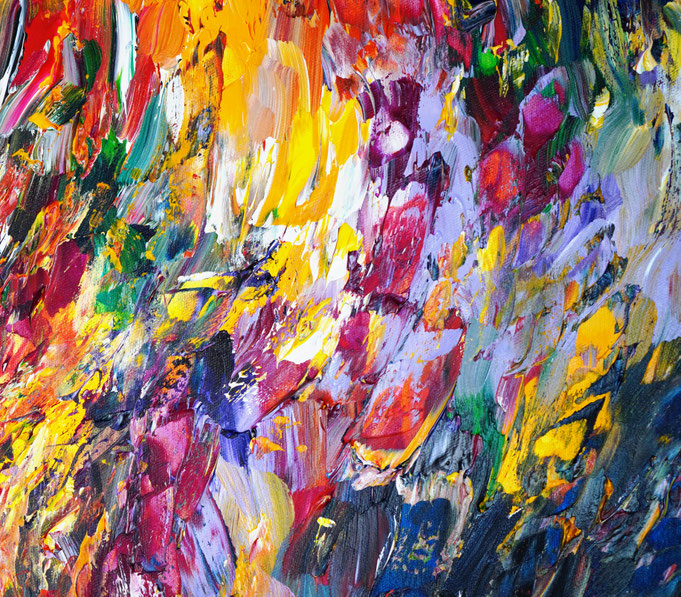 detail of the abstract, colorful painting