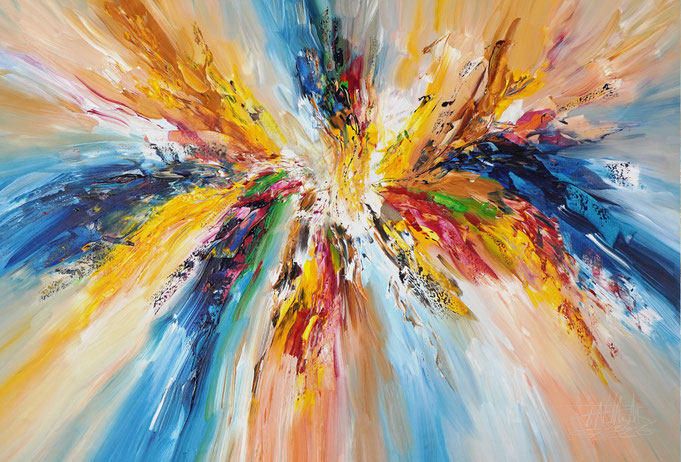 modern abstract painting in the shop of the artist Peter Nottrott