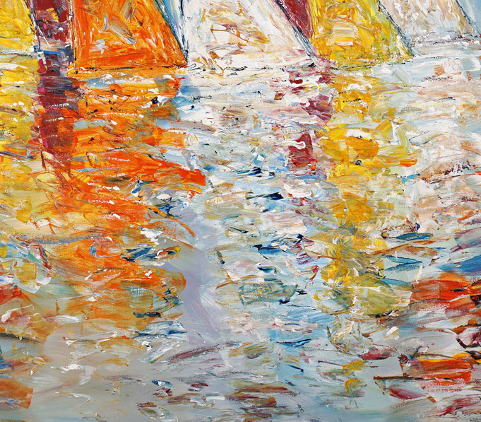 detail of the summer sailing painting