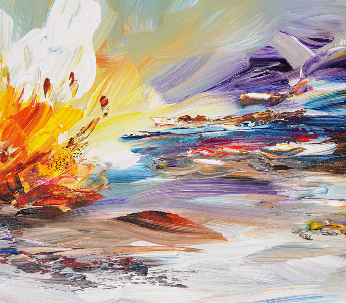 detail of the summer sailing painting