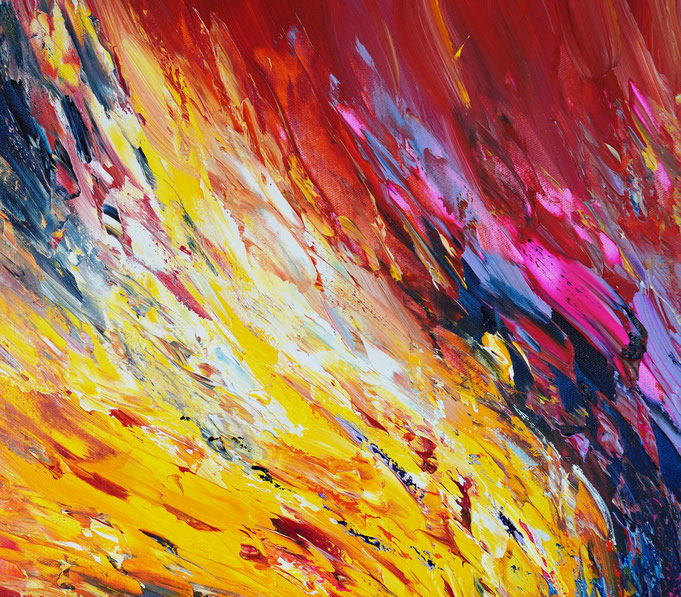 detail of the colorful painting