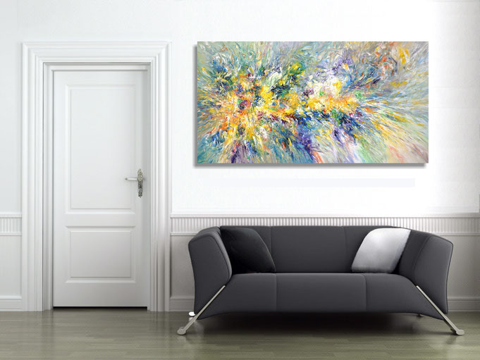 An abstract Nottrott painting gives any space a very individual ambience