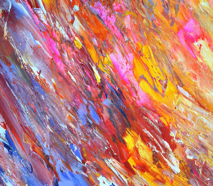 detail of the colorful painting