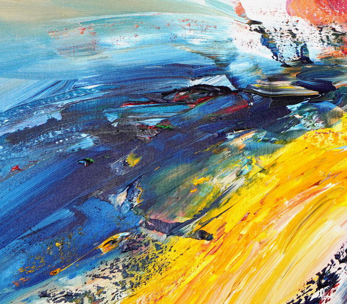 detail of the abstract and colorful painting