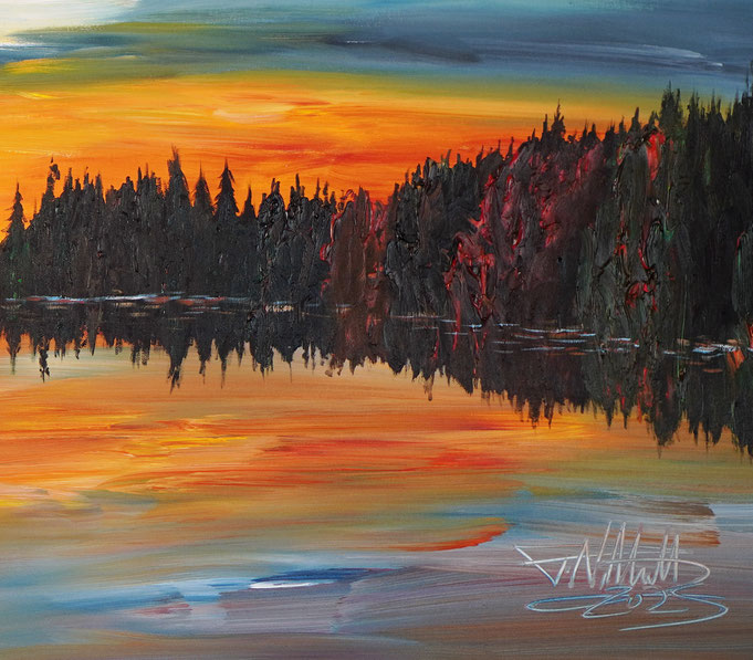 detail of the sunset artwork of the artist Peter Nottrott