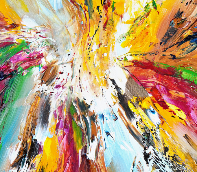detail of the abstract and colorful painting