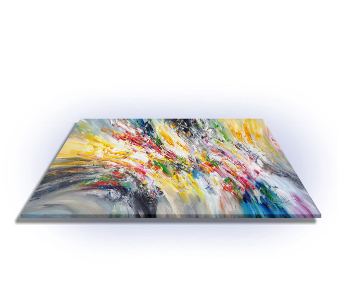 ready to hang, blue abstract large painting