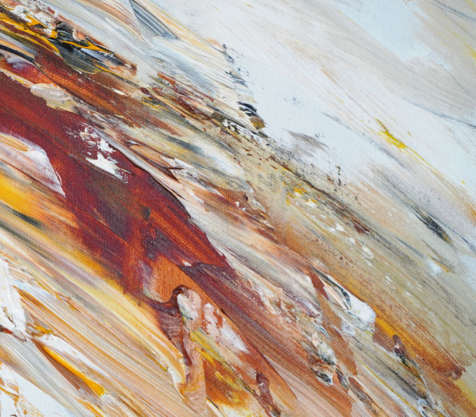detail of the large abstract, brown artwork