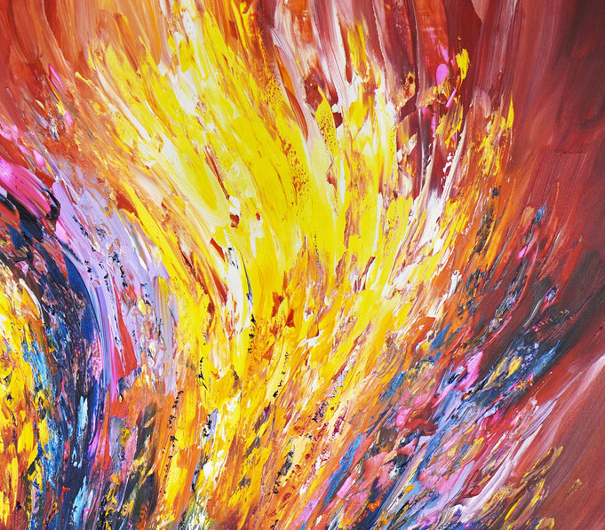 detail of the colorful painting
