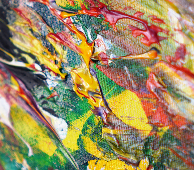 detail of the abstract, colorful painting