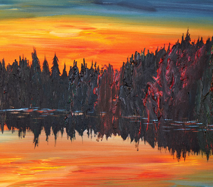 detail of the sunset artwork of the artist Peter Nottrott