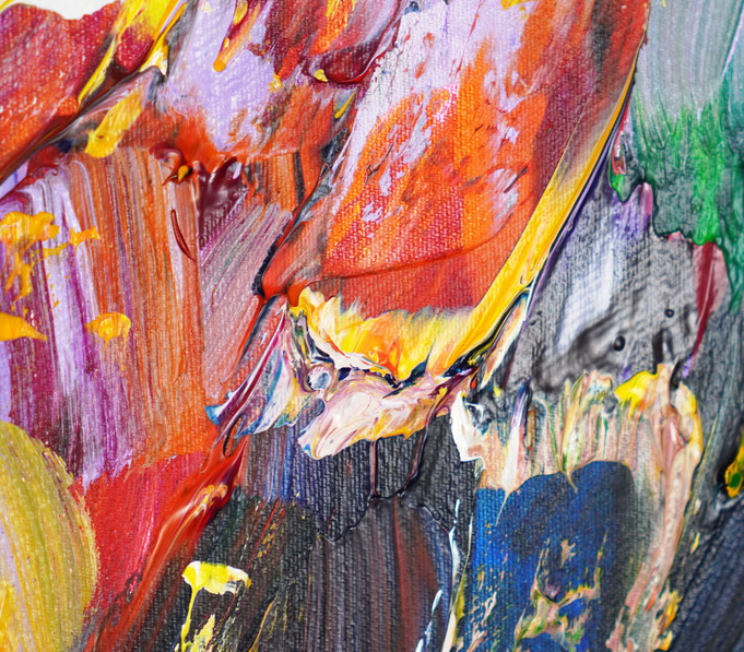 detail of the abstract, colorful painting