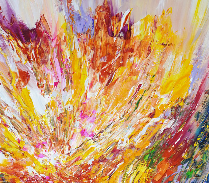 detail of the abstract artwork, large vertical format