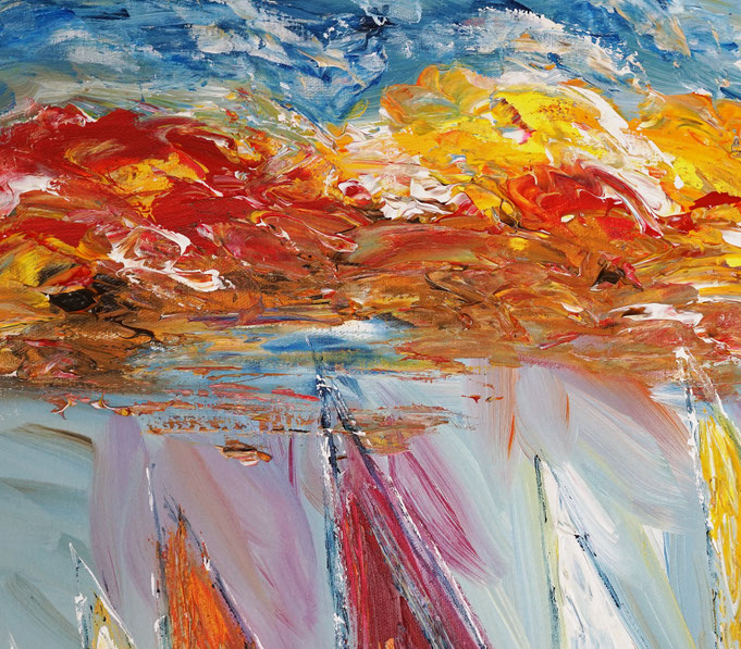 detail of the summer sailing painting