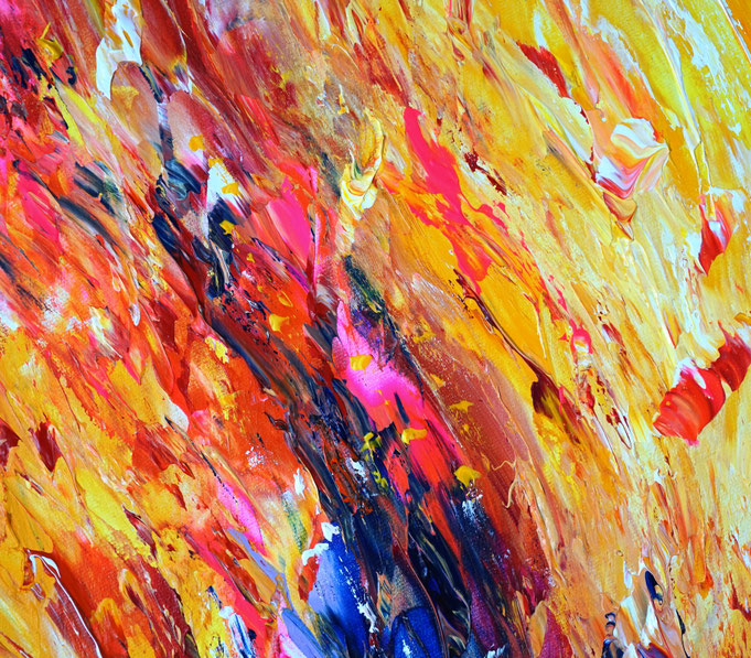 detail of the colorful painting