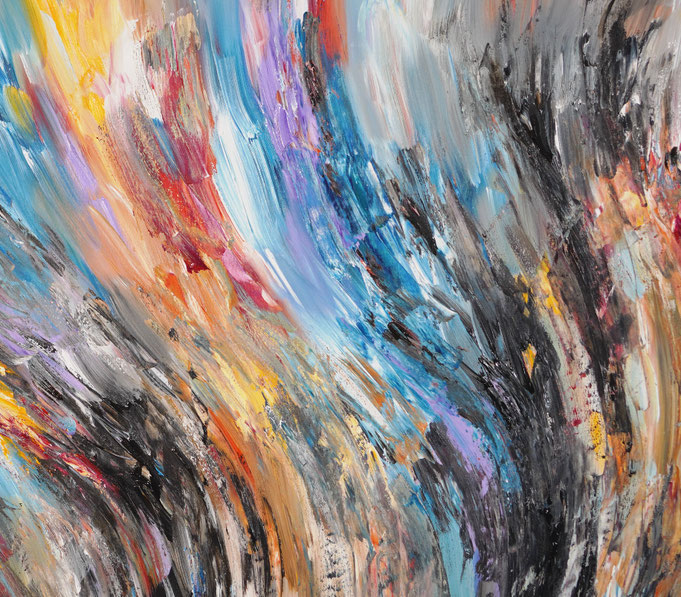 detail of the oversized abstract artwork by the artist Peter Nottrott for sale