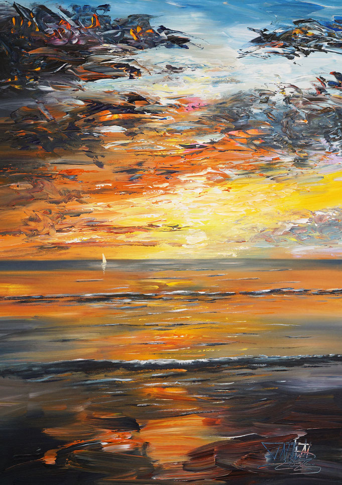 seaside painting, canvas wall art
