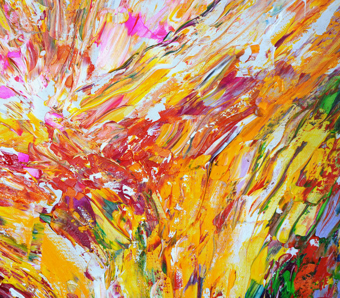 detail of the abstract artwork, large vertical format