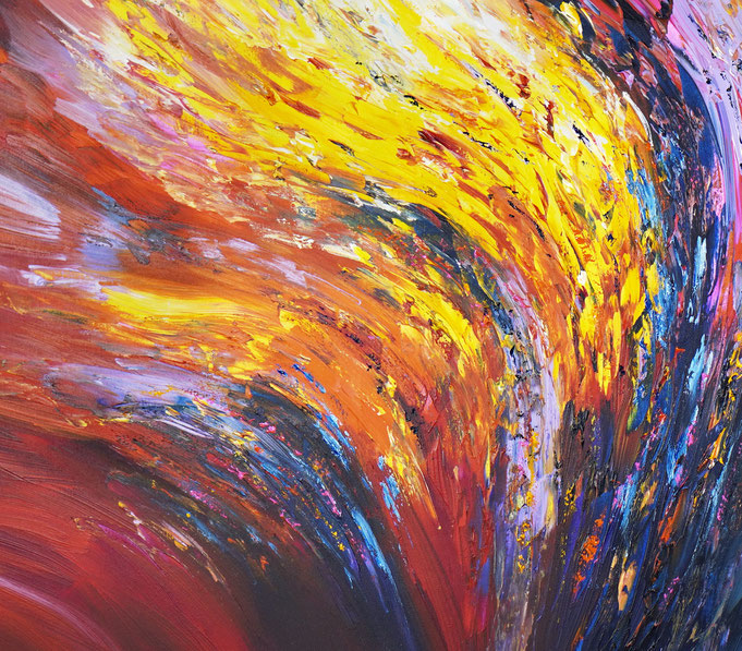 detail of the colorful painting