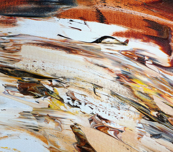 detail of the large abstract, brown artwork