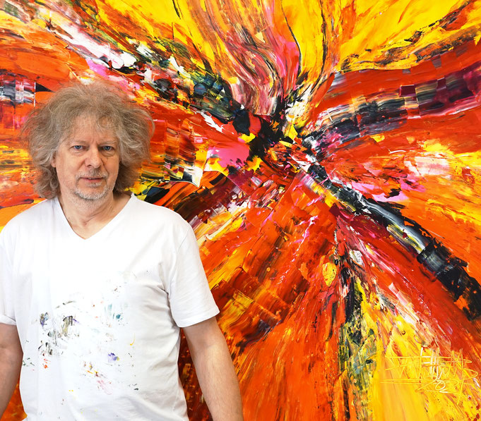 ... just finished painting: Peter with Yellow Red Abstraction XXL 3