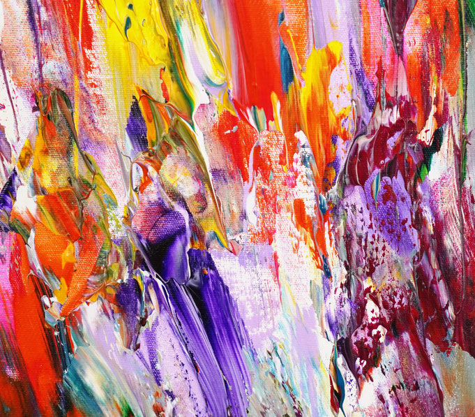 detail of the large abstract artwork in portrait format