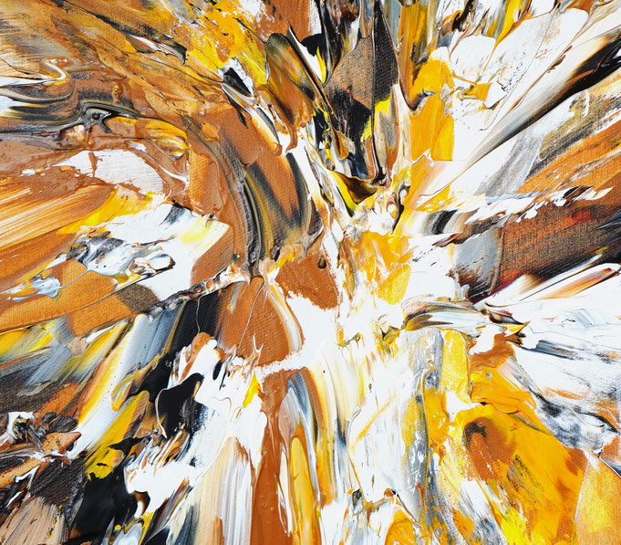detail of the large abstract, brown artwork