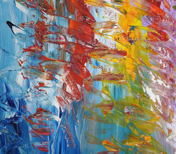 detail of the vibrant semi abstract seascape painting