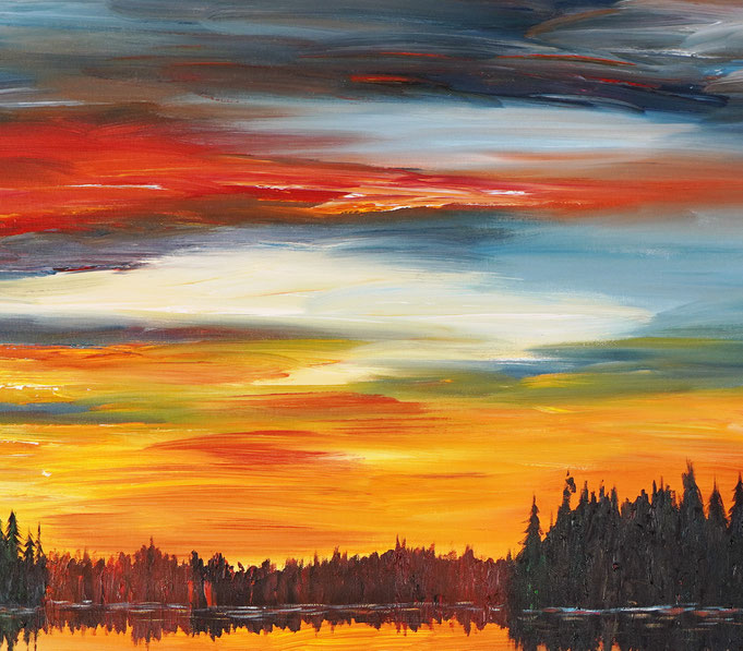detail of the sunset artwork of the artist Peter Nottrott
