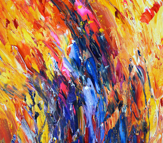 detail of the colorful painting