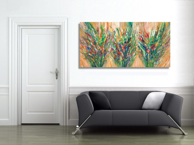 An abstract Nottrott painting gives any space a very individual ambience