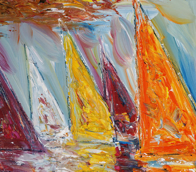 detail of the summer sailing painting