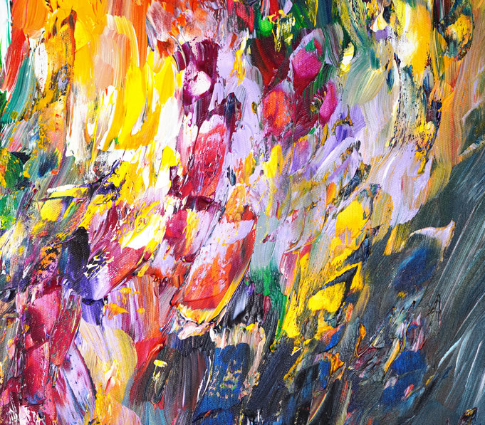 detail of the abstract, colorful painting