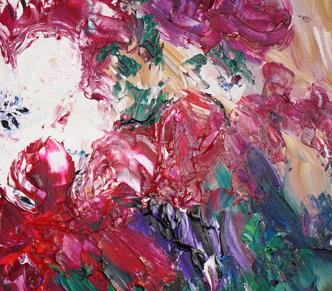 Detail of the flower bouquet painting