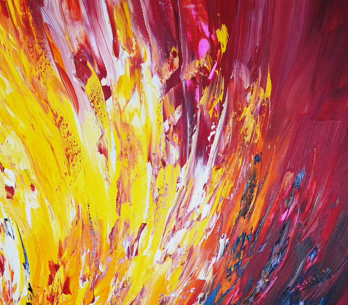 detail of the colorful painting