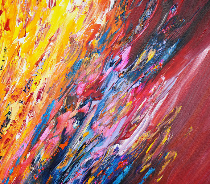 detail of the colorful painting