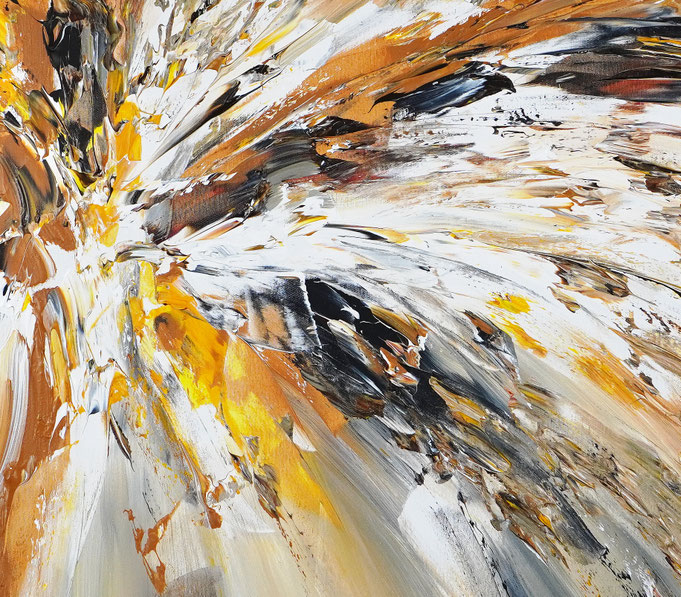 detail of the large abstract, brown artwork