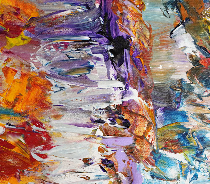 Painting detail of the seascape reflection